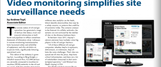 Osprey Featured in September 2014 Issue of Oil and Gas Product News